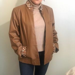 Nolan Miller Glamour Style Brown Leather Jacket